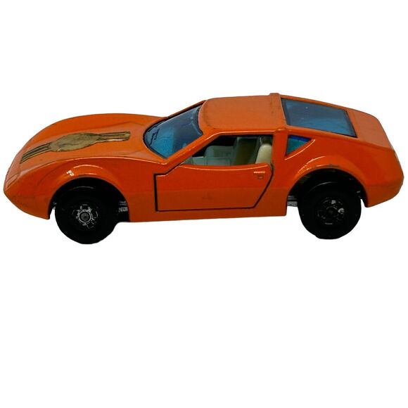 Vintage Matchbox 3 Monteverdi Hai Diecast Toy Car 70s Superfast Orange England - Picture 3 of 8